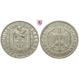 Weimarer Republik, 3 Reichsmark 1928, Dinkelsbühl, D, vz-st, J. 334
