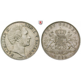 Bayern, Königreich, Maximilian II., Doppelgulden 1854, vz+