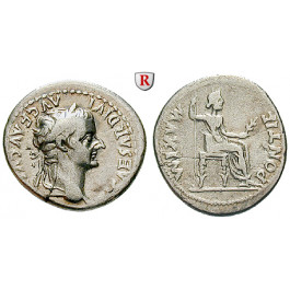 Römische Kaiserzeit, Tiberius, Denar 14-37, ss+