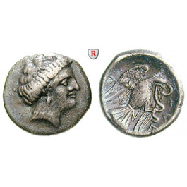 Euböa, Chalkis, Drachme 338-308 v.Chr., ss/vz