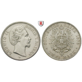 Deutsches Kaiserreich, Bayern, Ludwig II., 2 Mark 1876, D, vz+, J. 41