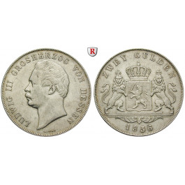 Hessen, Hessen-Darmstadt, Ludwig III., Doppelgulden 1856, ss+