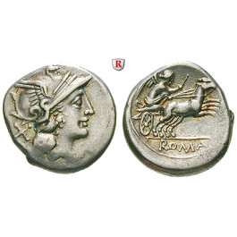 Römische Republik, Anonym, Denar 157-156 v.Chr., ss-vz