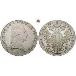 Österreich, Kaiserreich, Franz II. (I.), Taler 1824, ss+/vz