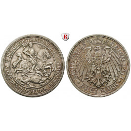Deutsches Kaiserreich, Preussen, Wilhelm II., 3 Mark 1915, Mansfeld, A, vz-st, J. 115