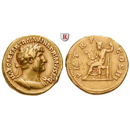Römische Kaiserzeit, Hadrianus, Aureus 119-125, ss+