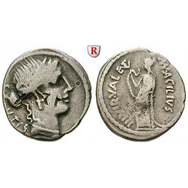 Römische Republik, Man. Acilius Glabrio, Denar 49 v.Chr., ss