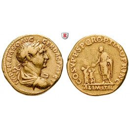 Römische Kaiserzeit, Traianus, Aureus Jan.-Okt. 111, ss+