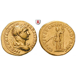 Römische Kaiserzeit, Traianus, Aureus 107, f.vz/ss+