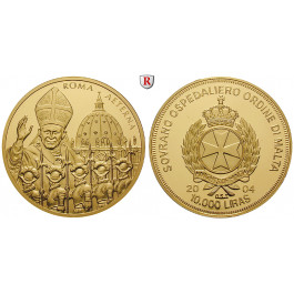 Malta, Malteser Orden, 10000 Liras 2004, 31,11 g fein, PP
