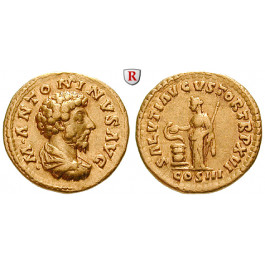 Römische Kaiserzeit, Marcus Aurelius, Aureus 161-162, f.vz/ss+