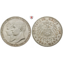 Deutsches Kaiserreich, Mecklenburg-Schwerin, Friedrich Franz IV., 5 Mark 1904, Hochzeit, A, vz-st, J. 87