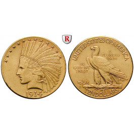 USA, 10 Dollars 1914, 15,05 g fein, f.vz