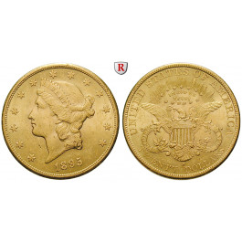 USA, 20 Dollars 1895, 30,09 g fein, ss+