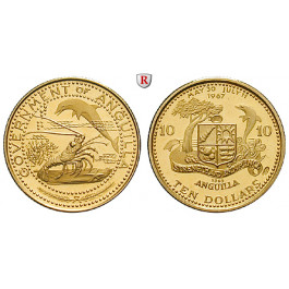 Anguilla, 10 Dollars 1967, 4,5 g fein, PP