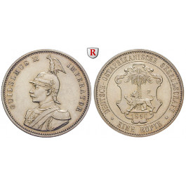 Nebengebiete, Deutsch-Ostafrika, 1 Rupie 1890, vz aus PP, J. 713