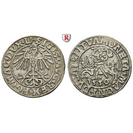 Polen, Sigismund August, Halbgroschen 1550, ss+