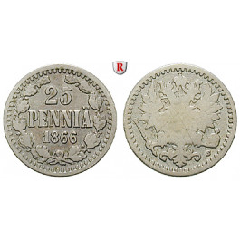 Finnland, Unter russischer Herrschaft, Alexander II., 25 Penniä 1866, ss