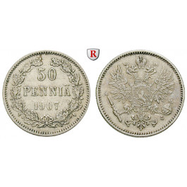 Finnland, Unter russischer Herrschaft, Nikolaus II., 50 Penniä 1907, ss