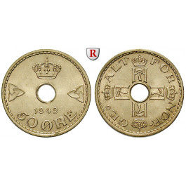 Norwegen, Haakon VII., 50 Öre 1942, f.st