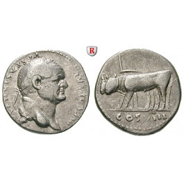 Römische Kaiserzeit, Vespasianus, Denar 77-78, ss