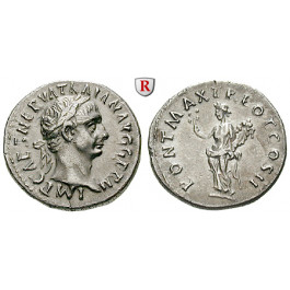 Römische Kaiserzeit, Traianus, Denar 98-99, f.vz