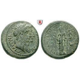 Römische Provinzialprägungen, Ionien, Smyrna, Augustus, mit Livia, Bronze um 10 v.Chr., ss-vz