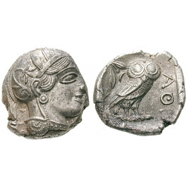 Attika, Athen, Tetradrachme 2. Hälfte 5.Jh. v.Chr., vz