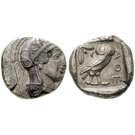 Attika, Athen, Tetradrachme 2. Hälfte 5.Jh. v.Chr., ss+/ss-vz