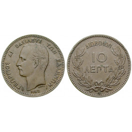 Griechenland, Georg I., 10 Lepta 1882, vz+
