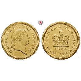 Grossbritannien, George III., 1/3 Guinea 1804, 2,63 g fein, vz