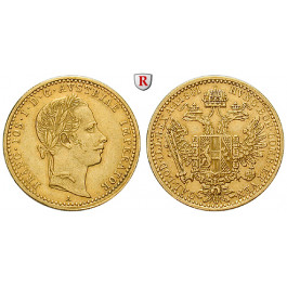 Österreich, Kaiserreich, Franz Joseph I., Dukat 1861, 3,44 g fein, ss-vz