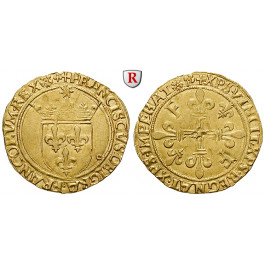 Frankreich, Francois I., Ecu d´or au soleil o.J. (1519), f.vz