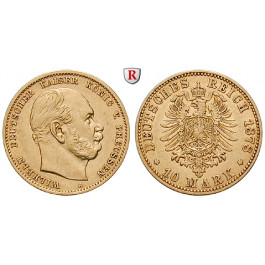Deutsches Kaiserreich, Preussen, Wilhelm I., 10 Mark 1878, A, ss-vz, J. 245