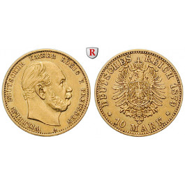 Deutsches Kaiserreich, Preussen, Wilhelm I., 10 Mark 1879, A, ss+, J. 245