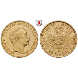 Deutsches Kaiserreich, Preussen, Wilhelm II., 20 Mark 1905, A, ss+, J. 252