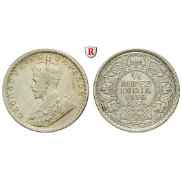 Indien, Britisch-Indien, George V., 1/4 Rupee 1930, ss-vz