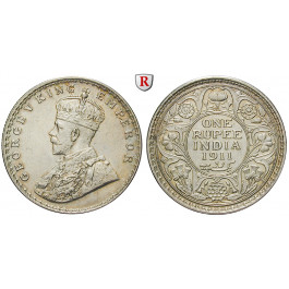 Indien, Britisch-Indien, George V., Rupee 1911, vz