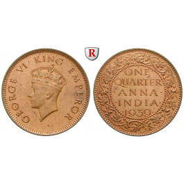 Indien, Britisch-Indien, George V., 1/4 Anna 1939, f.st
