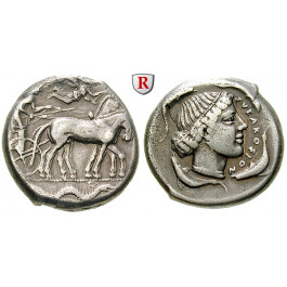 Sizilien, Syrakus, Tyrannis der Deinomeniden, Tetradrachme 474-450 v.Chr., ss+