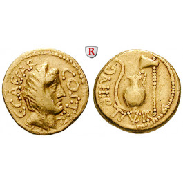 Römische Republik, Caius Iulius Caesar, Aureus 46 v.Chr., ss