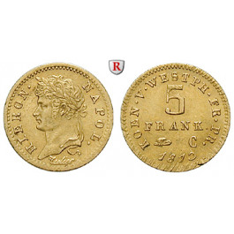 Westfalen, Königreich, Hieronymus Napoleon, 5 Franken 1813, 1,44 g fein, vz+