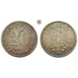 Deutsches Kaiserreich, 20 Pfennig 1873, C, f.ss, J. 5