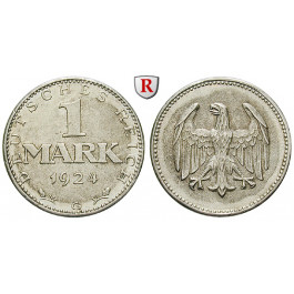 Weimarer Republik, 1 Mark 1924, G, vz, J. 311