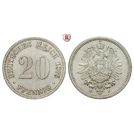 Deutsches Kaiserreich, 20 Pfennig 1875, C, st, J. 5