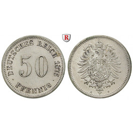 Deutsches Kaiserreich, 50 Pfennig 1875, B, ss+, J. 7