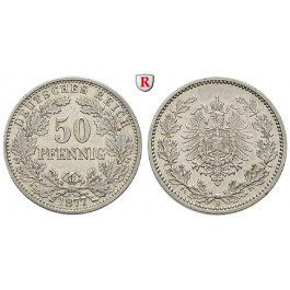 Deutsches Kaiserreich, 50 Pfennig 1877, B, ss-vz, J. 8