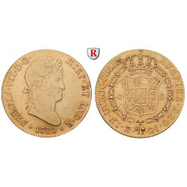Spanien, Ferdinand VII., 4 Escudos 1820, 11,85 g fein, ss-vz