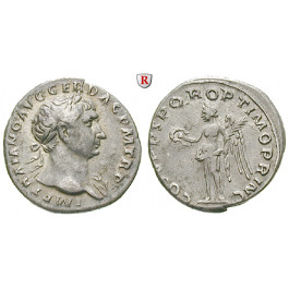 Römische Kaiserzeit, Traianus, Denar 107-108, ss-vz
