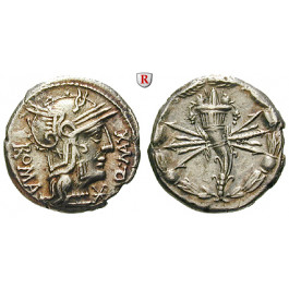 Römische Republik, Q. Fabius Maximus, Denar 127 v.Chr., ss-vz
